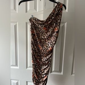 Women’s brown/ tan/orange mini dress or tunic on leggings, size s/m